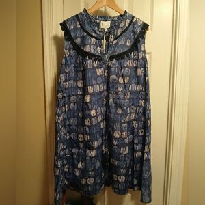 Islapayal Blue Cruise vacation  Patterned Women's Dress Sz.M